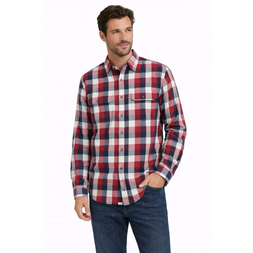 Vans Off The Wall Button Front Long Sleeve Shirt Red Plaid M
